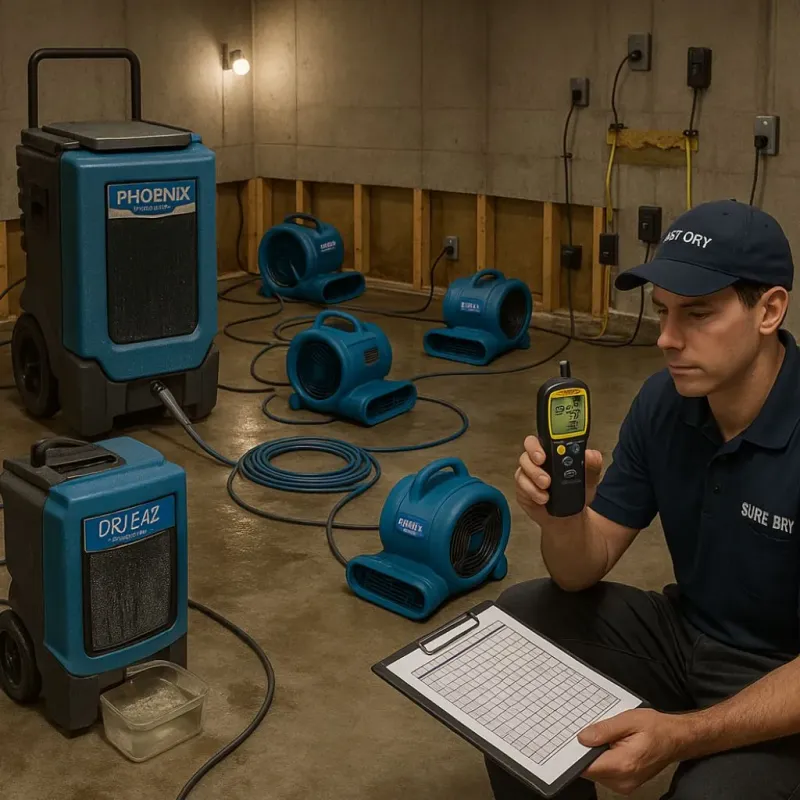 Structural Drying and Dehumidification process in Stanton, ND